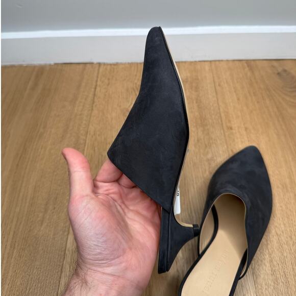 NEW Jenni Kayne Black Oiled Leather Kitten Heel Mule Pointed Toe Size 36 (US 6) - Picture 10 of 13